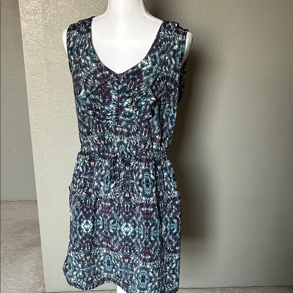 BeBop Blue and Deep purple and Turquoise Patterned Mini Dress